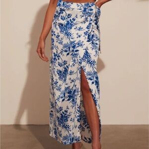 Floral Blue and White Women's Skirt